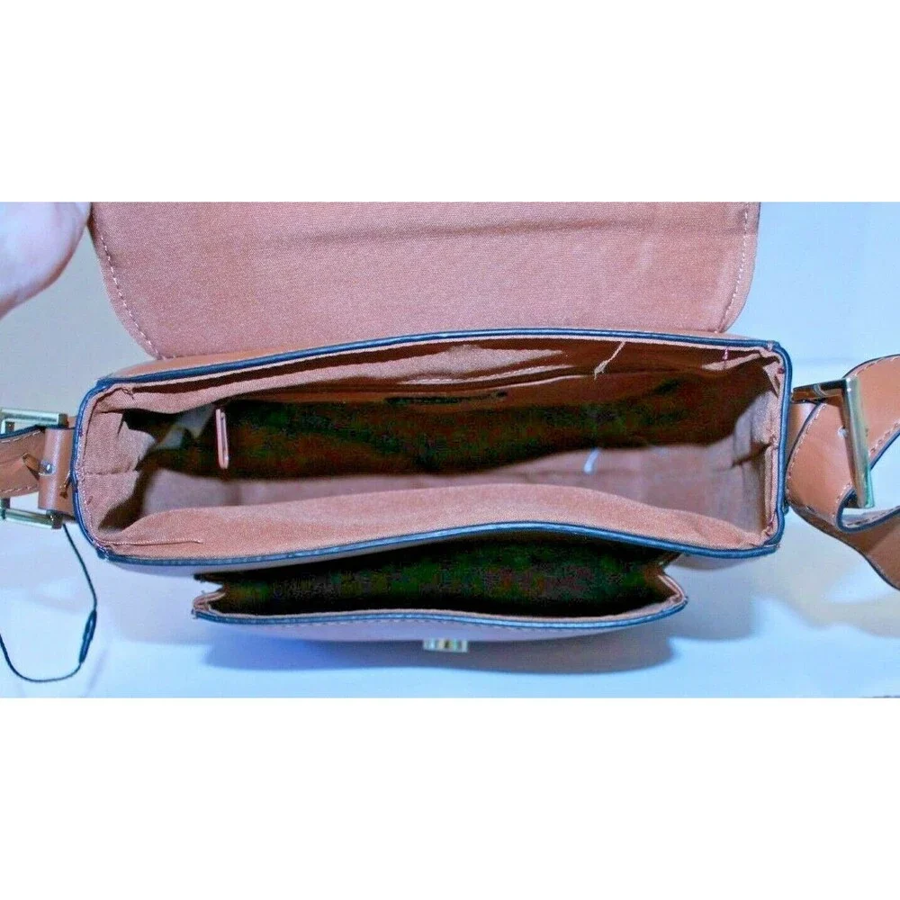 Atmosphere Primark Tooled Leather Crossbody Shoulder Bag Brown Tassel